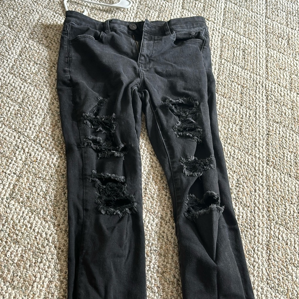 Ripped black American eagle jeans